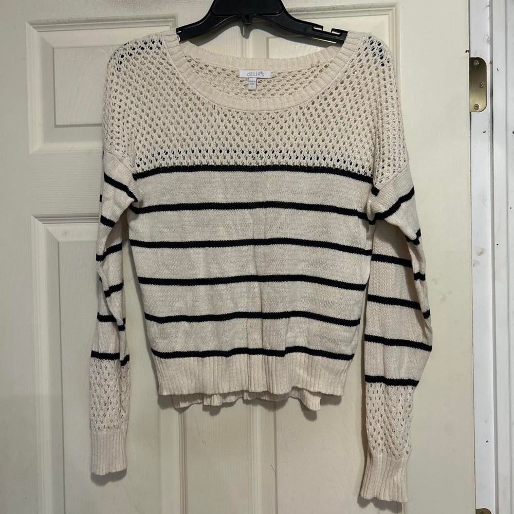 DELIAS Women's Striped Crewneck Sweater Size Small